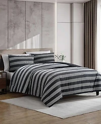 Kenneth Cole New York Banded Stripe Textured Microfiber 7-Pc. Comforter Set