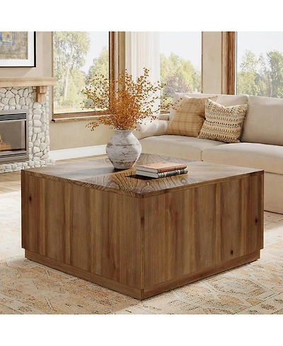 Tribesigns 31.5-Inch Square Coffee Table for Living Room, Solid Wood