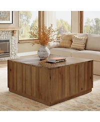 Tribesigns 31.5-Inch Square Coffee Table for Living Room, Solid Wood