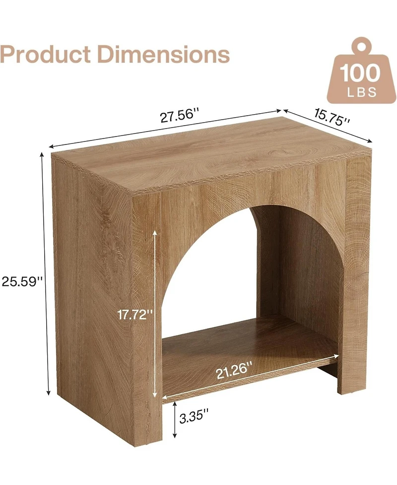 Tribesigns Nightstand with Storage, Large Bed Side Table for Bedroom, 1PCS