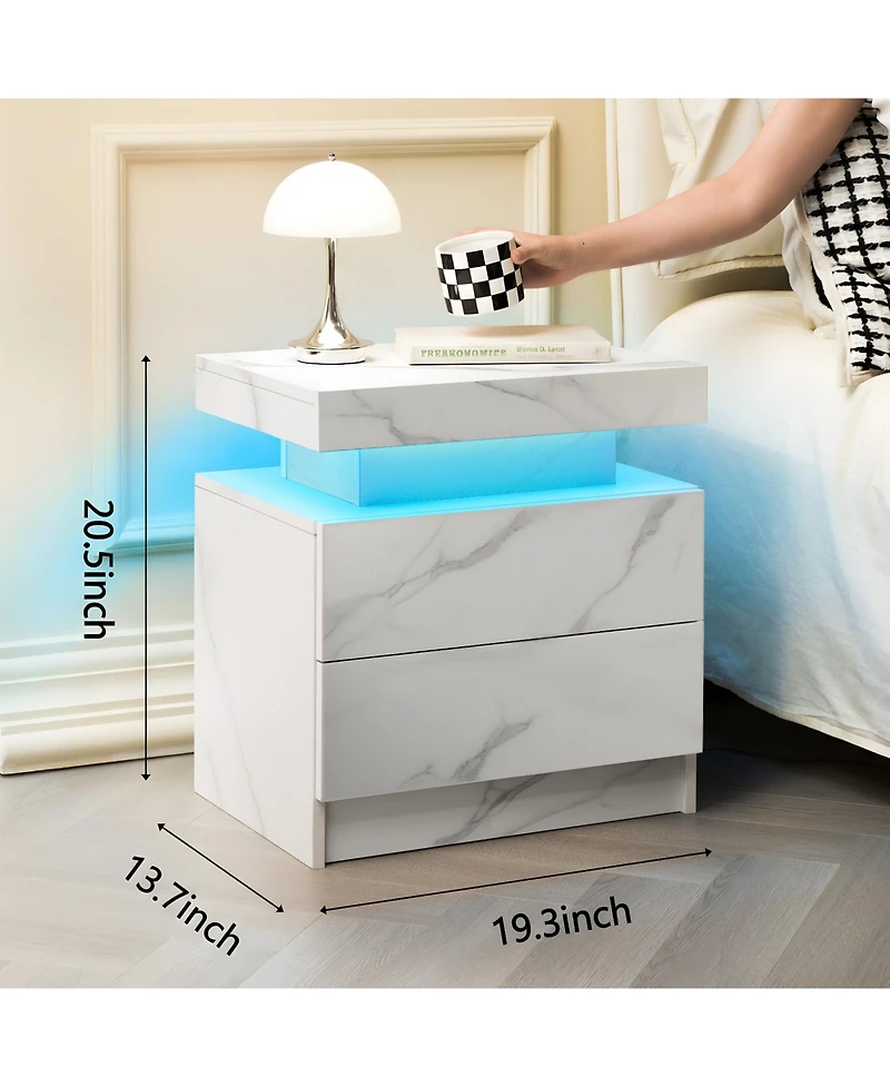 flynama Stylish Coffee Table with 2 Drawers Finish Modern Living Room Center Table with Storage