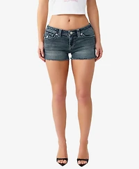 True Religion Women's Joey Low-Rise Big T-Flap Shorts