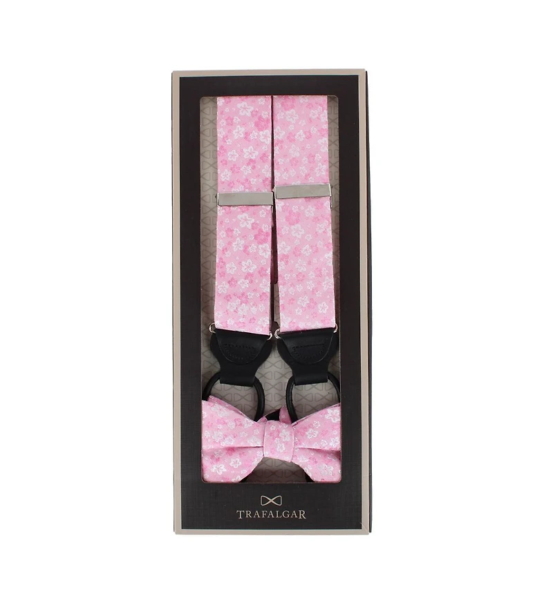Trafalgar Hanami Cherry Blossom Burst Suspenders and Bowtie Bundle