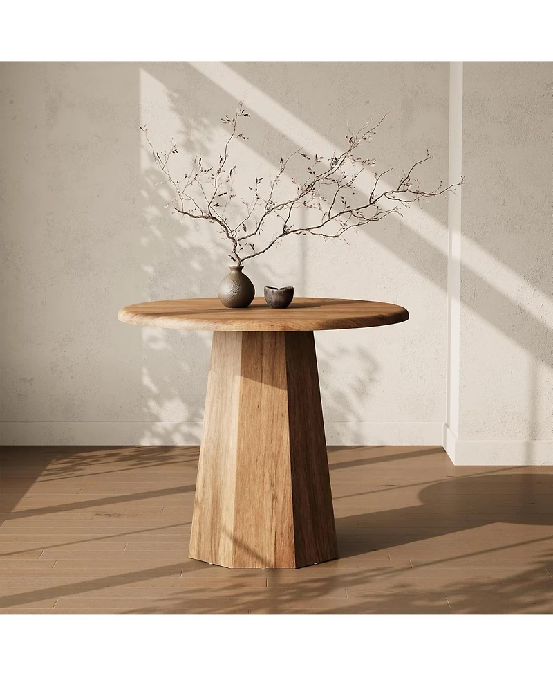 Tribesigns 31.5" Round Dining Table for 4, Wood Kitchen Table, Small Dinner Table