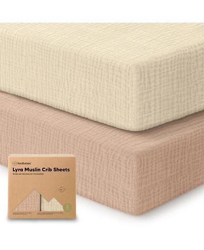 KeaBabies Lyra Muslin Crib Sheets for Boys, Girls, 2pk 52x28 Cotton Baby Mattress Fitted, Soft, Breathable