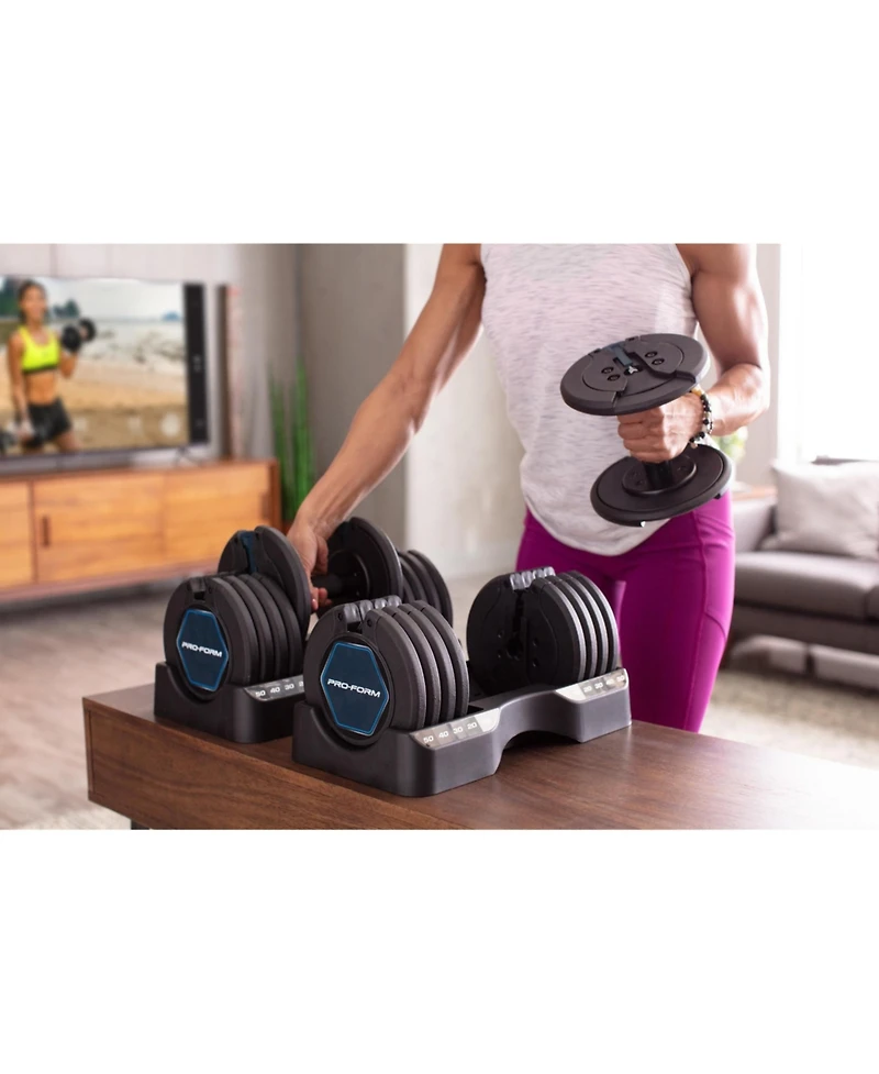 ProForm Set of Two 50 Lb. Adjustable Dumbbells