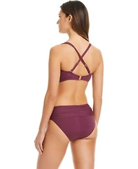 Bleu Rod Beattie Shirred Underwire Bikini D Cup Top Sarong Hipster Bikini Bottoms