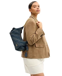 Coach Juliet Soft Quilted Denim Pocket Medium Shoulder Bag