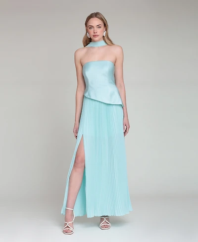 Avec Les Filles Women's Strapless Bodice Chiffon Combo Dress