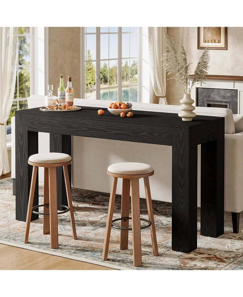Tribesigns 63" Long Bar Table, Pub Table for Kitchen, Home & Living Room