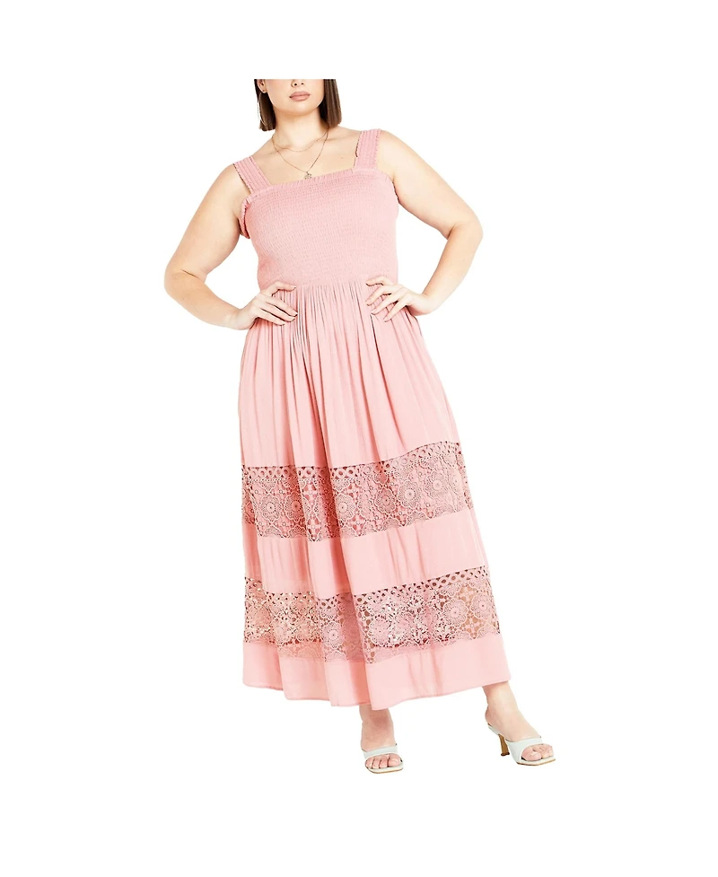 City Chic Plus By The Beach Crochet Maxi Dress