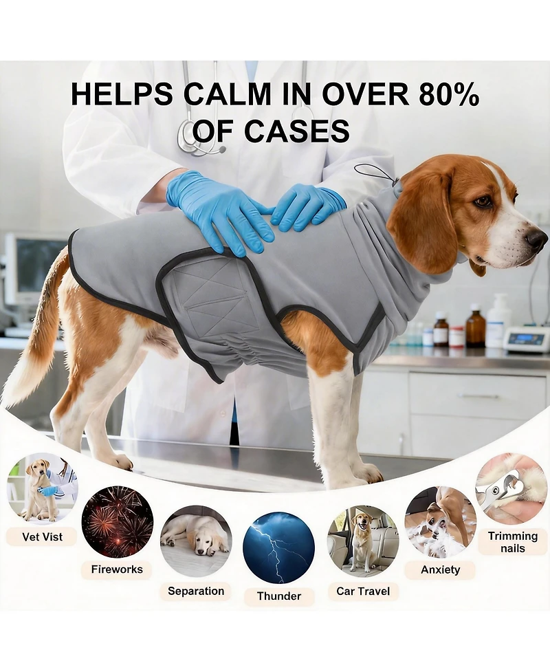 Aronkl Reversible Dog Anxiety Vest with Hood for Calming and Comfort