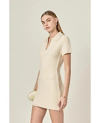 English Factory Women's Knit Pearl Detail Mini Dress