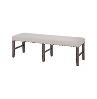 Jofran Willow Creek Distressed Solid Wood Upholstered Dining Bench