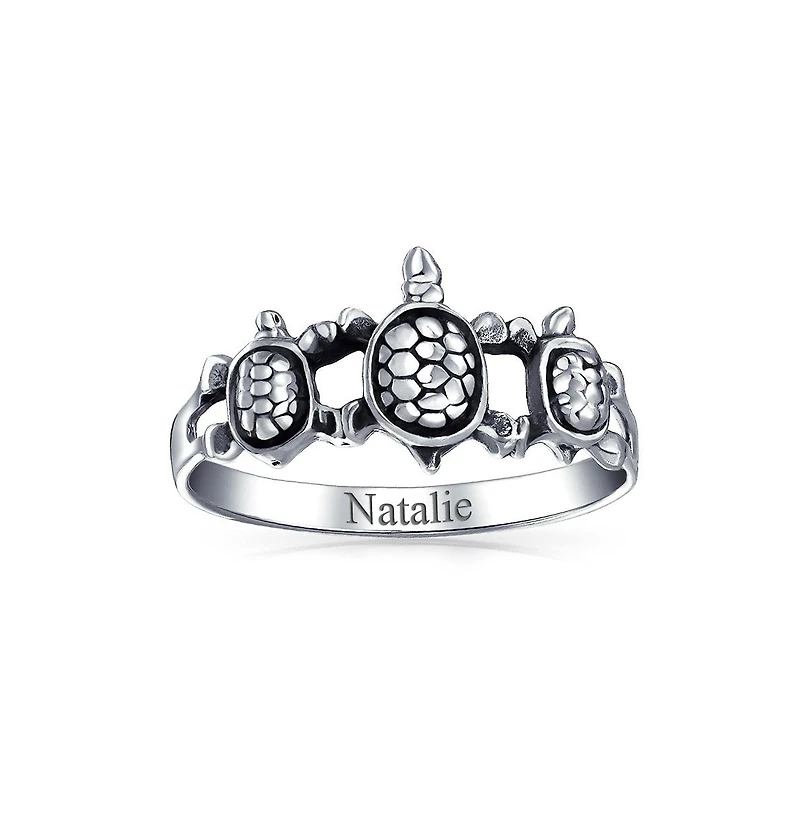 Bling Jewelry Nautical Hawaii Bff Friendship Three Best Friends Family Sea Turtle Ring Band .925