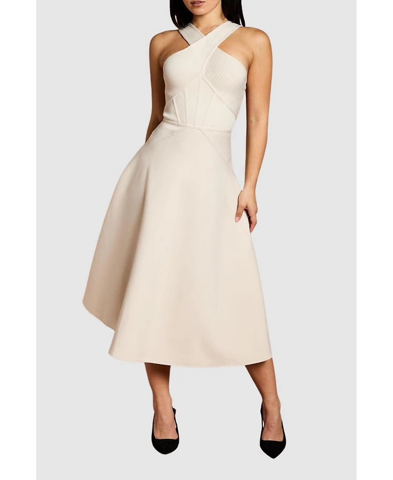 Coast Women's Petite Bandage Cross Neck Midi Dress