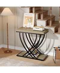 Tribesigns Side Table, 2-Tier Narrow End Table for Living Room, Industrial Nightstand with Metal Frame, Small Bedside Tables