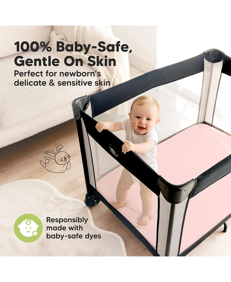 KeaBabies 2-Pack Mini Crib Sheets, Pack and Play Sheets Fitted, N Organic Fitted Sheet Cover