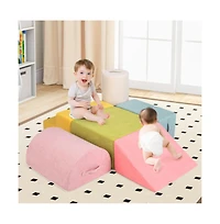 Hongge 6 Pieces Baby Climbing Blocks with 30D High-Density Foam and Carrying Handles