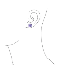 Bling Jewelry 12MM Princess Cut Cubic Zirconia Cz Solitaire Statement Clip On Stud Earrings Non Pierced