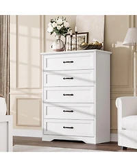 gaomon Farmhouse 5 Drawers Dresser for Bedroom, 44'' Tall Chest of Drawer
