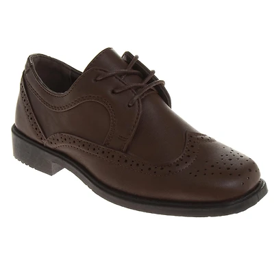 Josmo Little Boys Wing Tip Slip On Dress Shoes for Classic Formal Comfort Style with Lace Up Closure