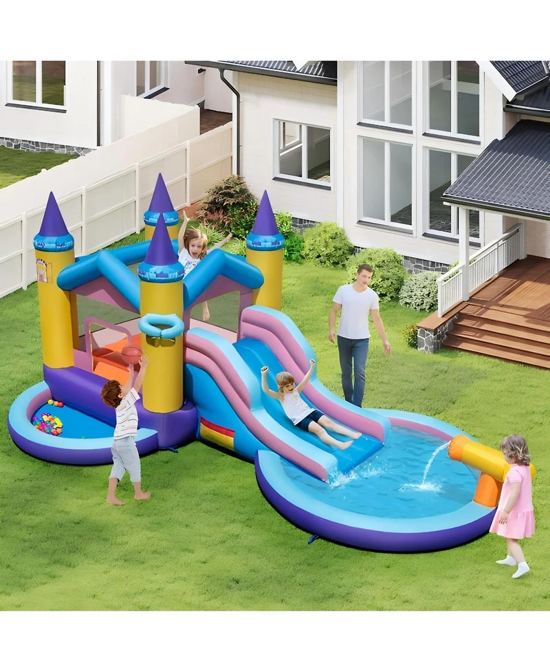Hongge 6 in 1 Inflatable Kids Water Park for Yard