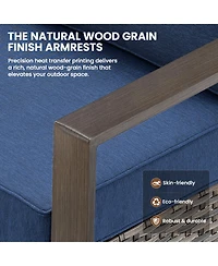 Gymojoy 5 Pieces Patio Furniture Set, Rattan Wicker Outdoor, 4 Swivel Chairs w/30in Propane Fire Pit Table and Thickened Cushions