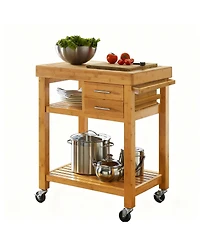 Yigii Kitchen Island Cart with Drawers, Shelves, Towel Rack, Casters