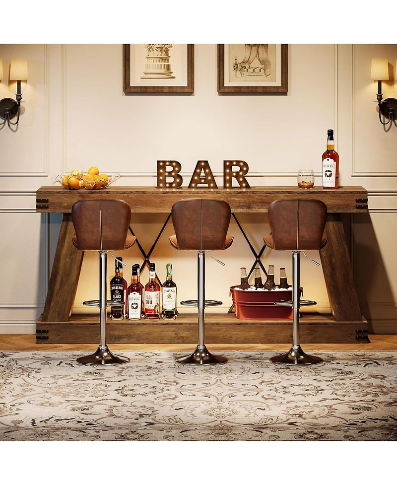 Tribesigns Long Farmhouse Console Table, Industrial Rustic Entryway Furniture for Hallway, Entry, Living Room