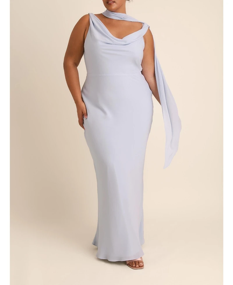 Six Stories Women's Plunge Cowl Chiffon Bridesmaid Dress