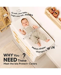 KeaBabies 2-Pack Isla Waterproof Changing Pad Covers for Boy, Girl, 32x16 Soft Nursery Baby Changing Table Pad Cover Sheets