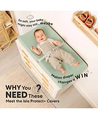 KeaBabies 2-Pack Isla Waterproof Changing Pad Covers for Boy, Girl, 32x16 Soft Nursery Baby Table Cover Sheets
