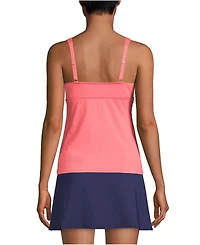 Lands' End Women's Long Torso V-Neck Wrap Underwire Tankini Swimsuit Top