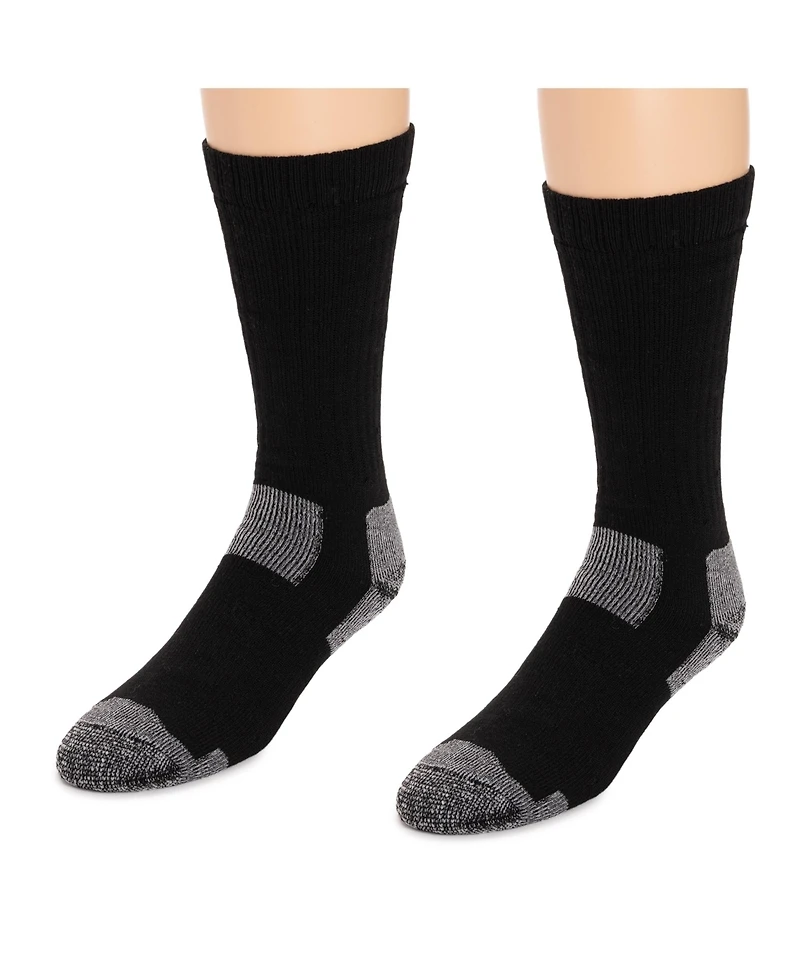 Muk Luks Men's Work Wear Steel Toe Crew Socks, 2 Pair Pack
