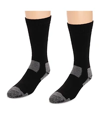 Muk Luks Men's Work Wear Steel Toe Crew Socks, 2 Pair Pack