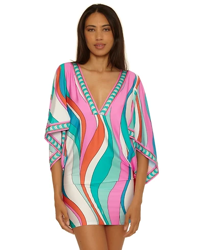 Trina Turk Women's Pull-On V-Neck Tunic Swim Dress
