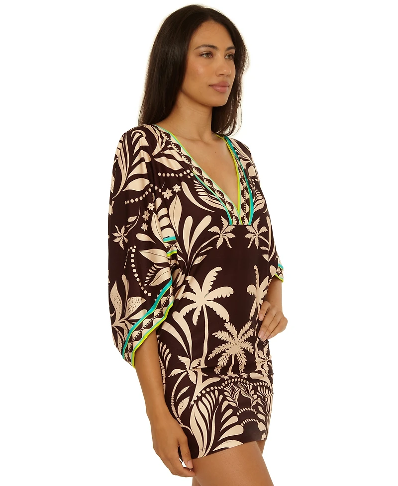 Trina Turk Women's Printed V-Neck Tunic Swim Dress