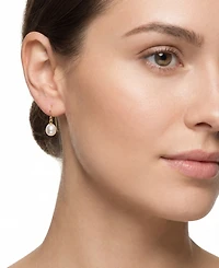 Macy's Cultured Freshwater Pearl (9-10mm) Drop Earrings in 14k Gold-Plated Sterling Silver
