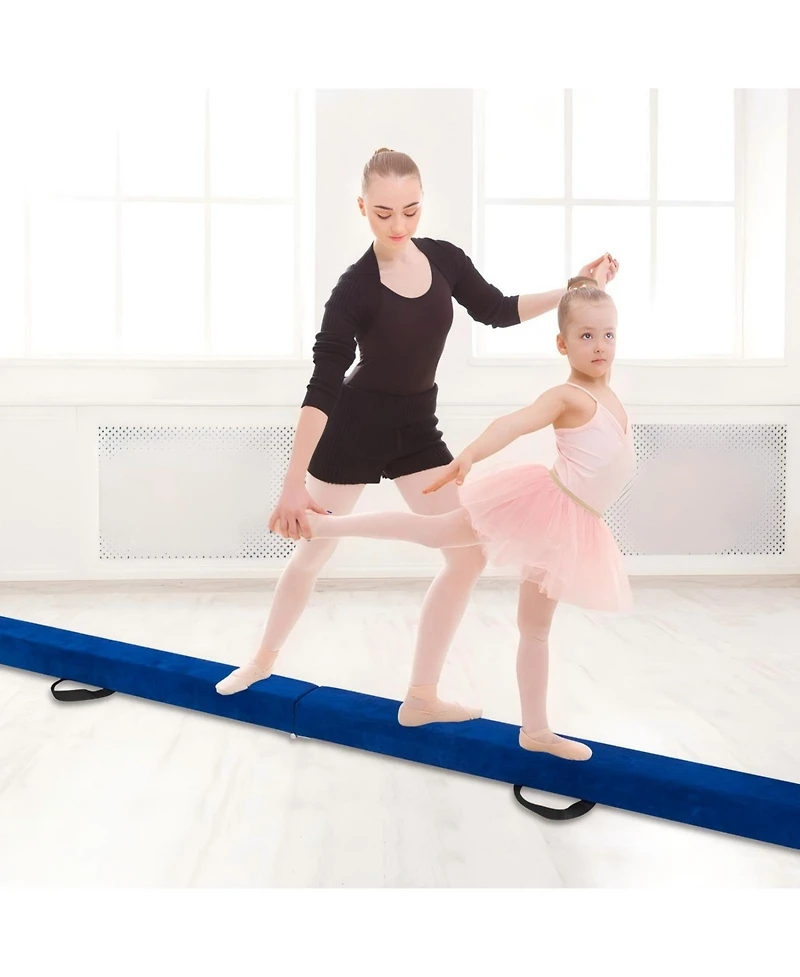 Hongge 9 Ft Folding Gymnastics Balance Beam with Anti-slip Base and Pine Wood Frame