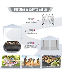 Mecale 10x10 ft Pop-Up Canopy Tent with Mesh Netting, Instant Setup