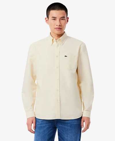 Lacoste Men's Woven Long-Sleeve Button-Down Oxford Shirt