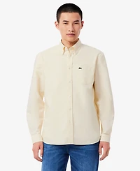 Lacoste Men's Woven Long-Sleeve Button-Down Oxford Shirt