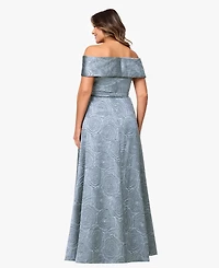 Xscape Plus Off-The-Shoulder A-Line Gown
