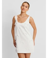 Six Stories Women's Scoop Neck Bow Detail Mini Dress