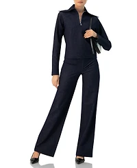 Ivonne Women's Ribbed Wide-Leg Pants