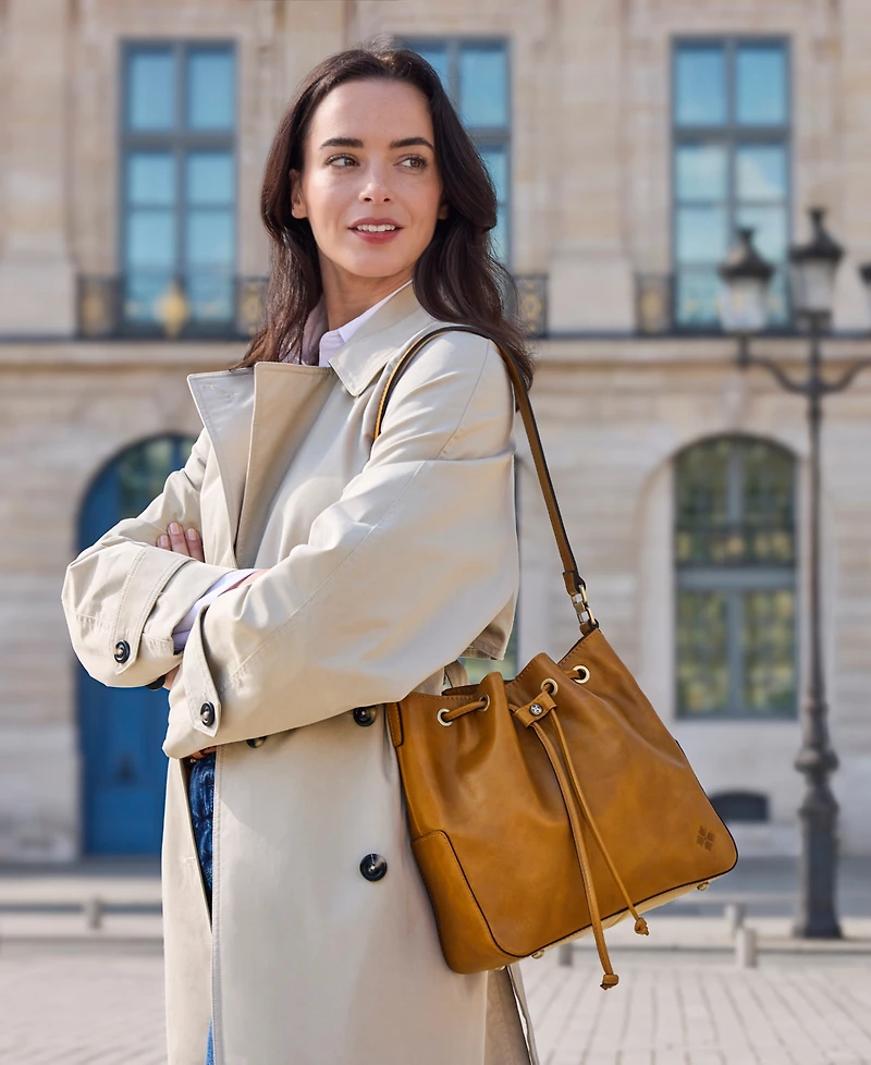 Patricia Nash Belamy Glazed Small Drawstring Bucket Bag