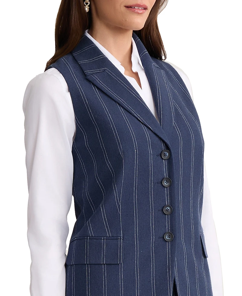 Jones New York Women's Four-Button Peak Lapel Vest