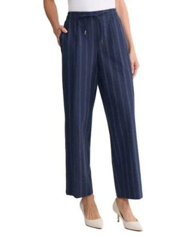 Jones New York Womens Mid Rise Linen Blend Straight Pants