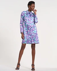 Isaac Mizrahi Women's Long-Sleeve Bow-Tie Neck Dress